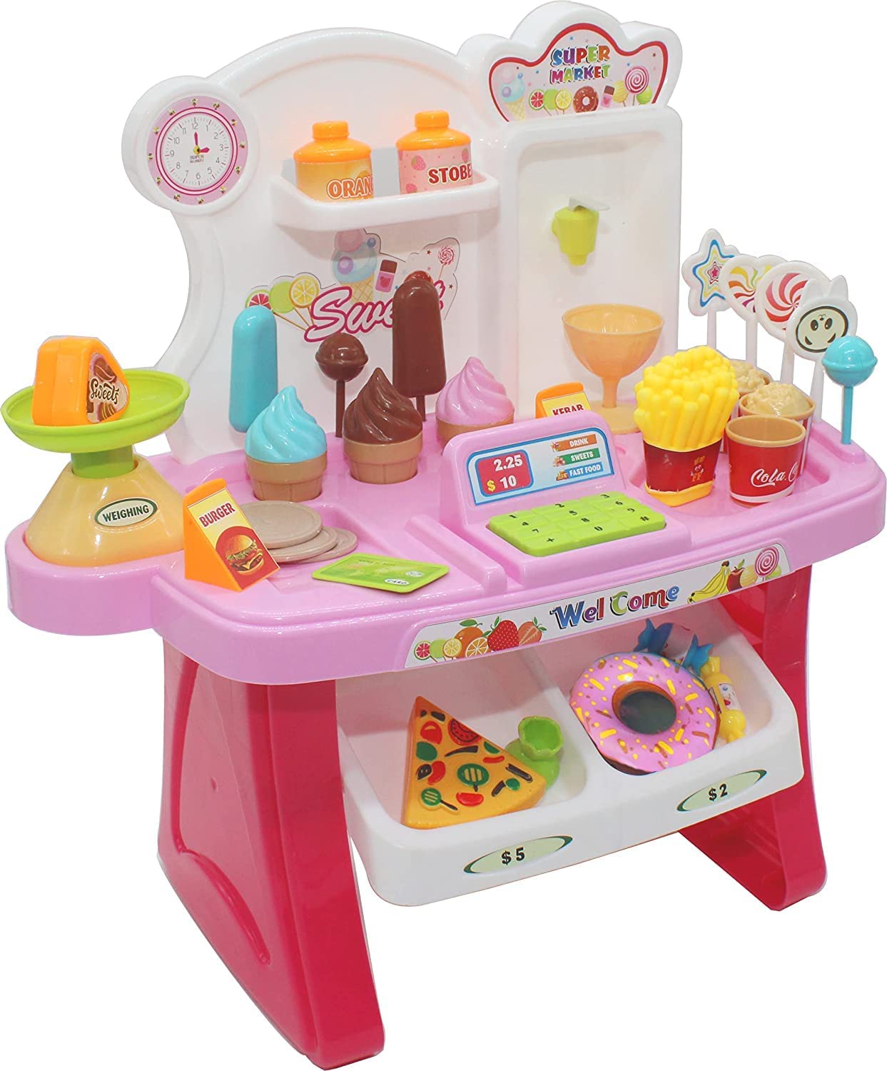 BENCHMAARK GENERAL TRADING LLP Play Mini Supermarket Toy Candy Sweet Shopping cart, Pretend Play Kitchen Set for Kids Girl & Boys ice Cream Set Toy for Kids 37 Pieces (Mini Market) (B0D969ZRDT) Amazon Price History, Amazon Price Tracker