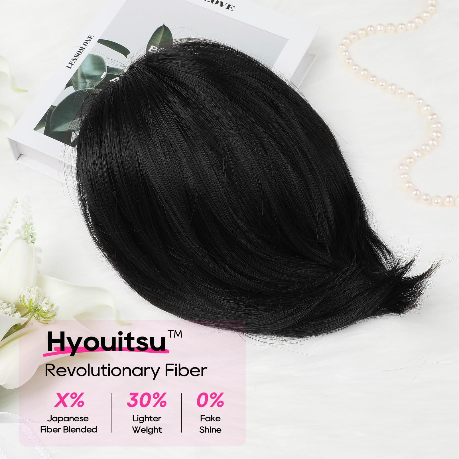 REECHO Ponytail Extension,Claw Clip Hair Bun Hair Piece Short Straight Ponytail Hair Extensions Messy Hair Bun Natural Synthetic Fake Ponytail Hair Pieces for Women- Black - Image 3