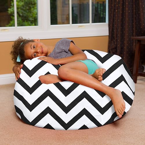 Miniatura 139 de Posh Beanbags - Sillón puff Lienzo Animales Bosque Critters,Lienzo Pájaros en Blanco,Lona Chevron Negro y Blanco,Tela para colorear lienzo - Mundo