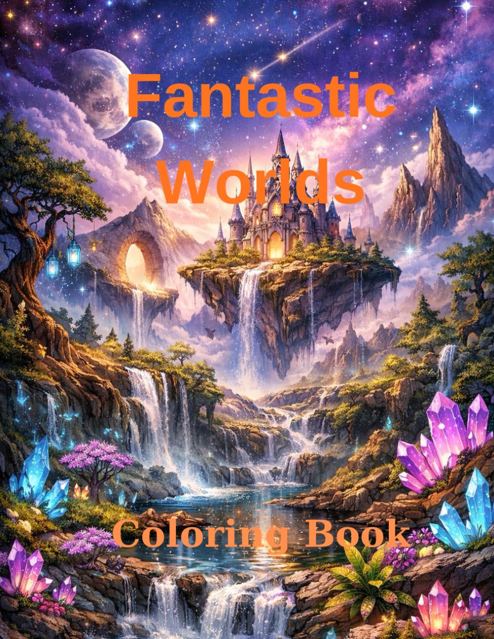 Fantastic Worlds Coloring Book: A Supernatural Coloring Book of Magical Landscapes, Enchanted Realms, and Otherworldly Scenes for Relaxation and Creativity