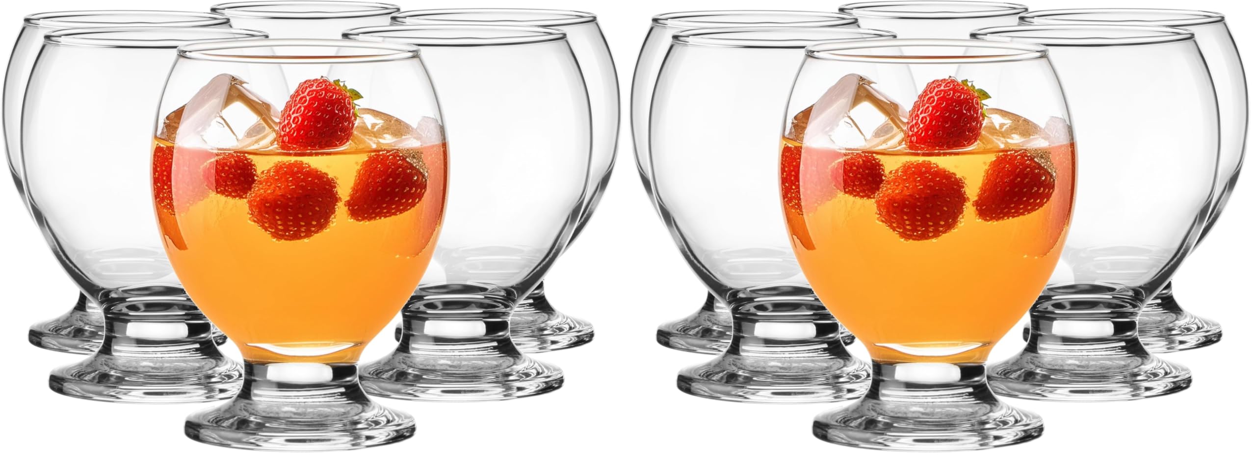 Glasmark KROSNO 1992 Vasos Conjunto De 12 Piezas 280 ml Copa De Hielo Apto Para Lavavajillas Duradero Agua Jugos Bebidas