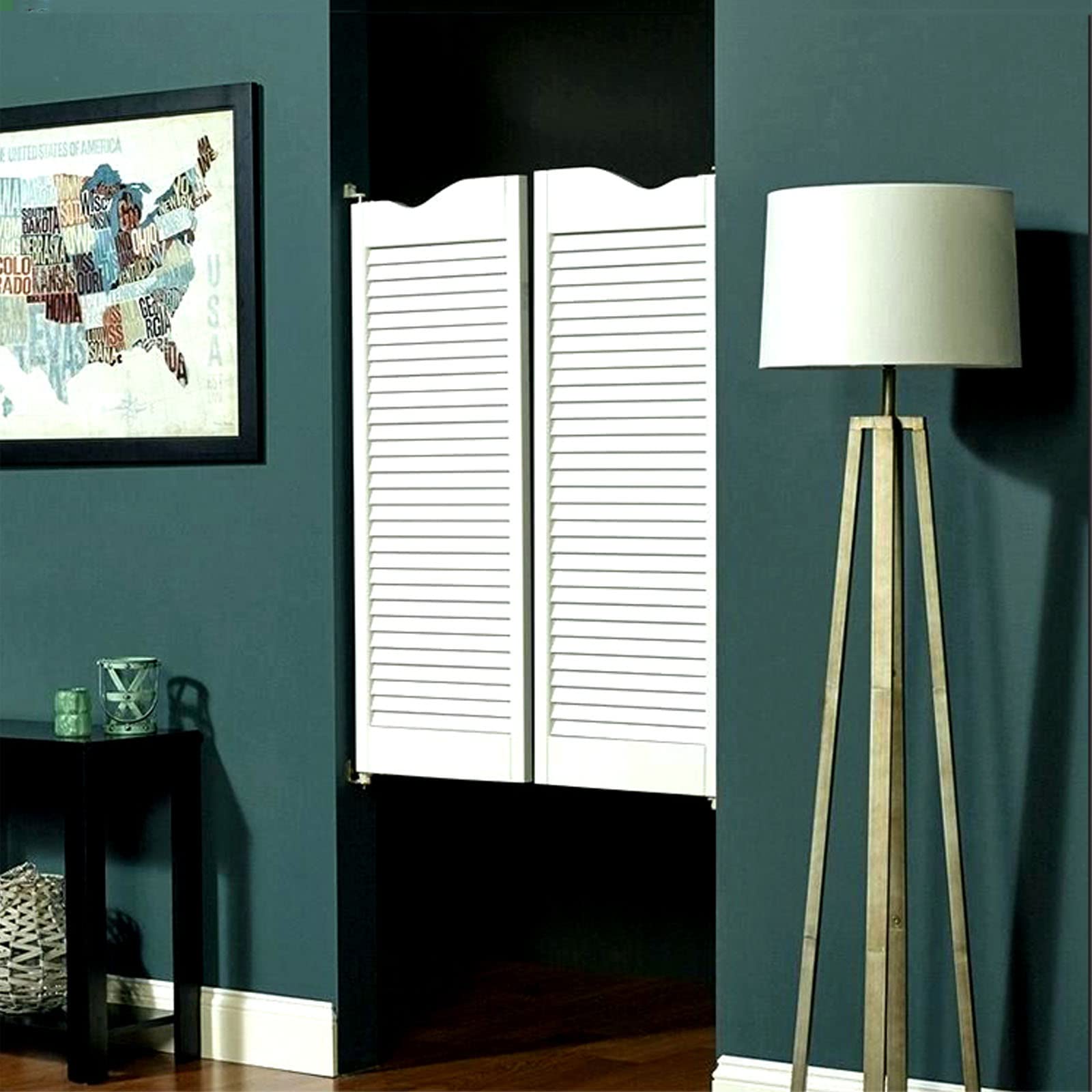 Buy Interior Solid Wood Swing Door Louvered Saloon Swinging Doors