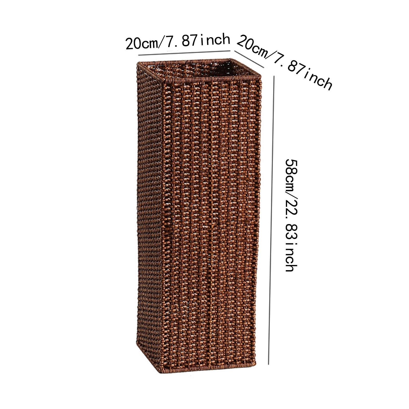de Mimbre, Cesta de Almacenamiento, Soporte para Moderno, Ligero Y Multiusos, Ideal para Pasillos Y Oficinas, 20 Cm X 20 Cm X 58