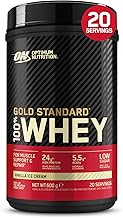 Optimum Nutrition Gold Standard 100% Whey, Protein Powder, Vanilla Ice Flavor, 600g, 20 Services