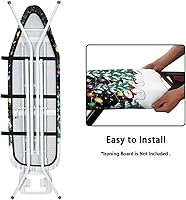 Vista 5 de Gomyblomy Cubierta antipolvo para tabla de planchar para árbol de Navidad, cubierta de tabla de planchar de Navidad con cierre de gancho y bucle