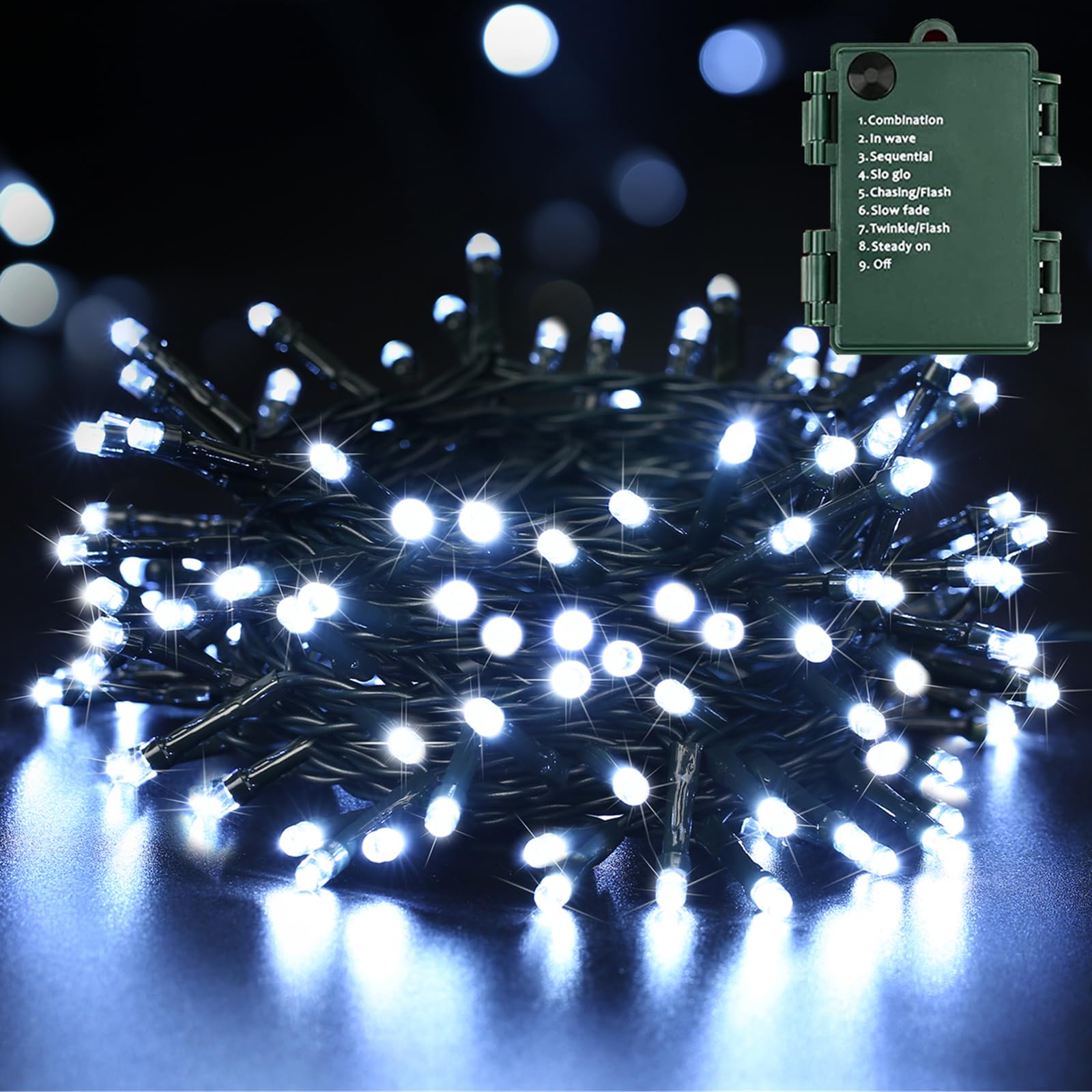 Makion Guirlande Lumineuse à 100 LED Décorative Alimentée Par Piles