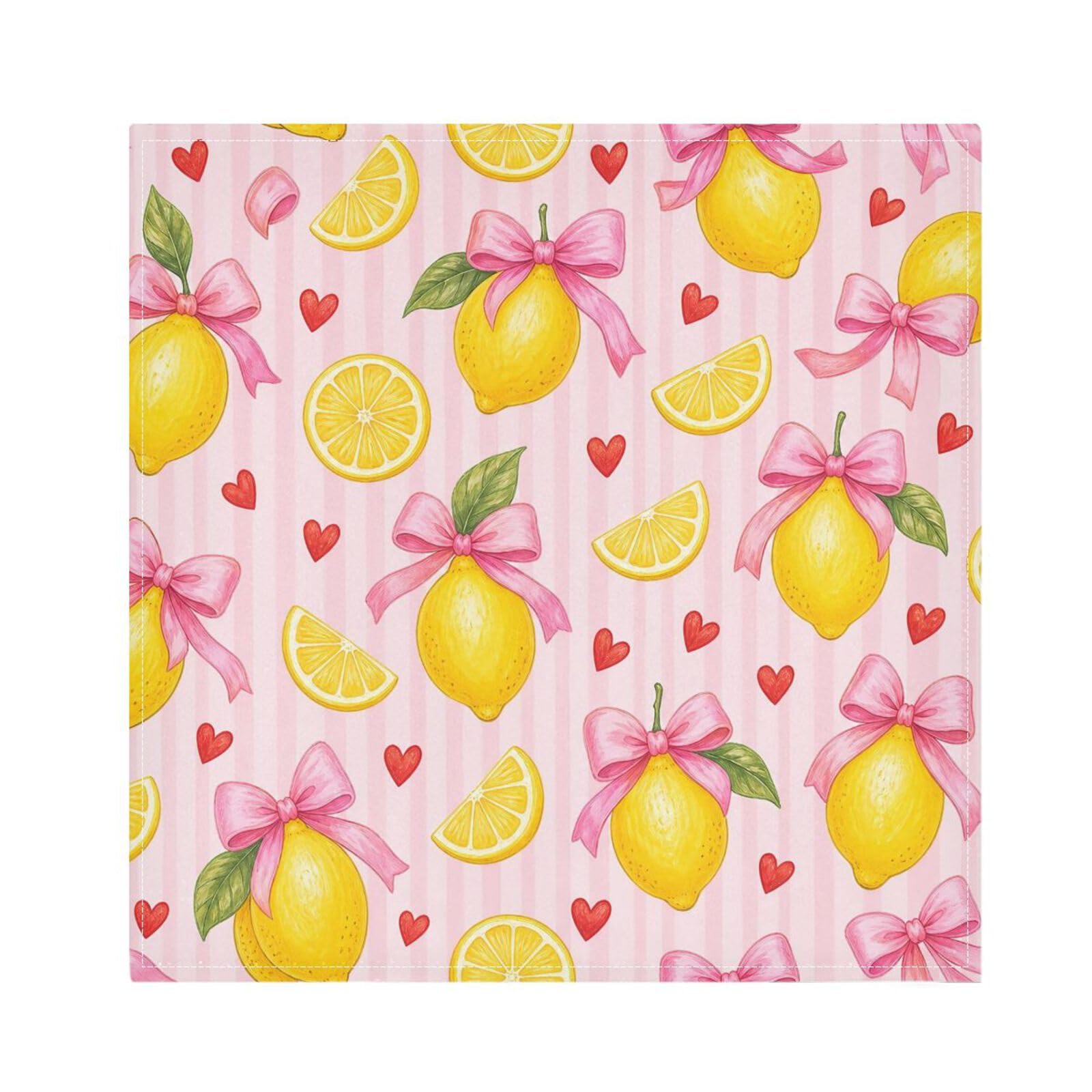 Ttgoth Lemon Cloth Napkin Set of 4 Washable & Reusable Dinner Napkins for Dining Table, Banquets, Wedding, Party, 50x50 cm