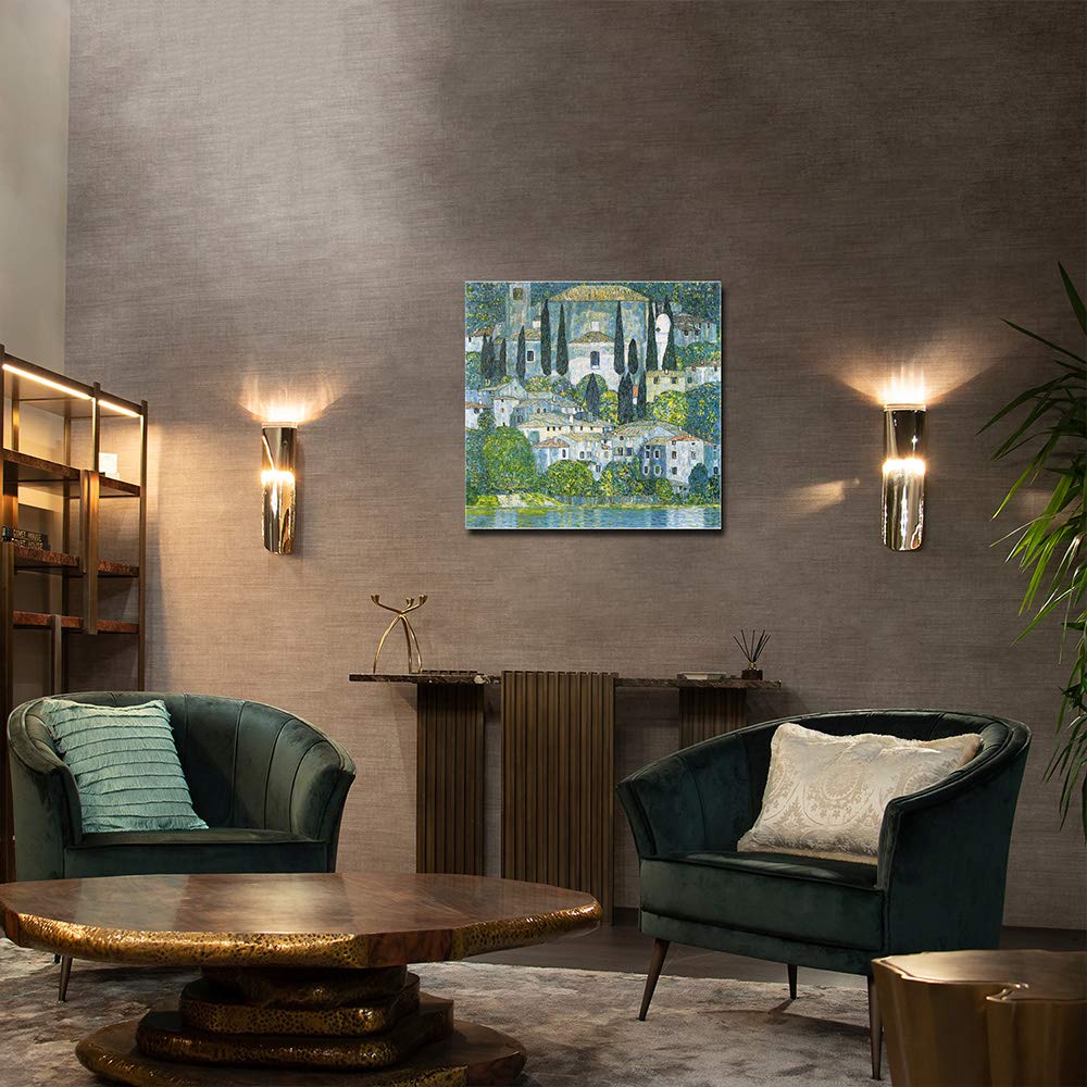 Annick Goutal Obraz słynne obrazy kościół kasetonowy Gustav Klimt Reprodukcja obrazów artystycznych drukowane na płótnie do dekoracji wnętrz (z ramą, 60_x_60_cm)