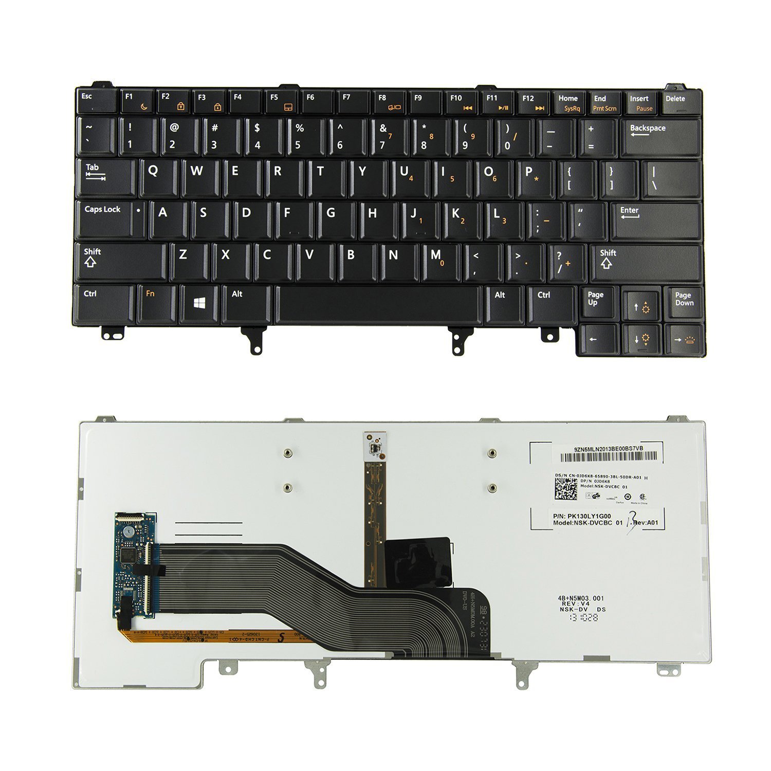Clavier Dell AZERTY Rétroéclairé (backlit) - Référence NSK-DX2BC, Français, Neuf Sous Emballage, Compatible Dell