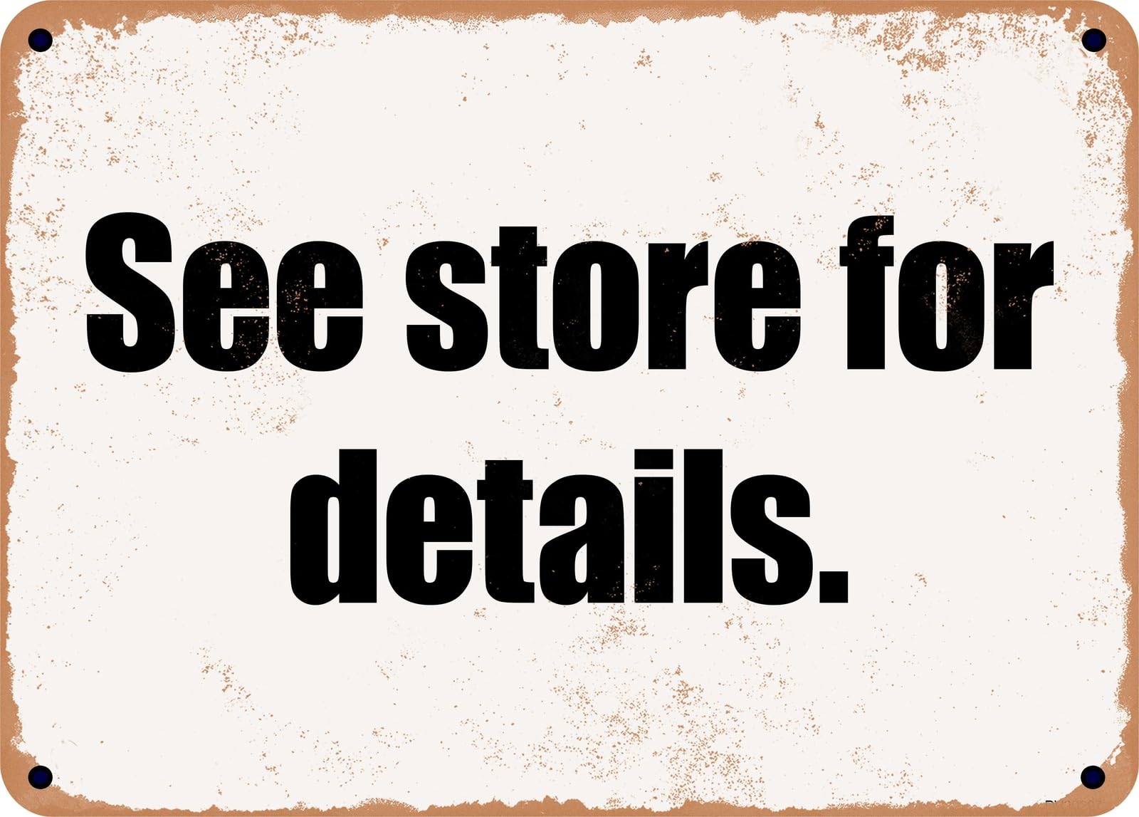 Miaomansenstore Metal Sign - See Store For Details Home Decor