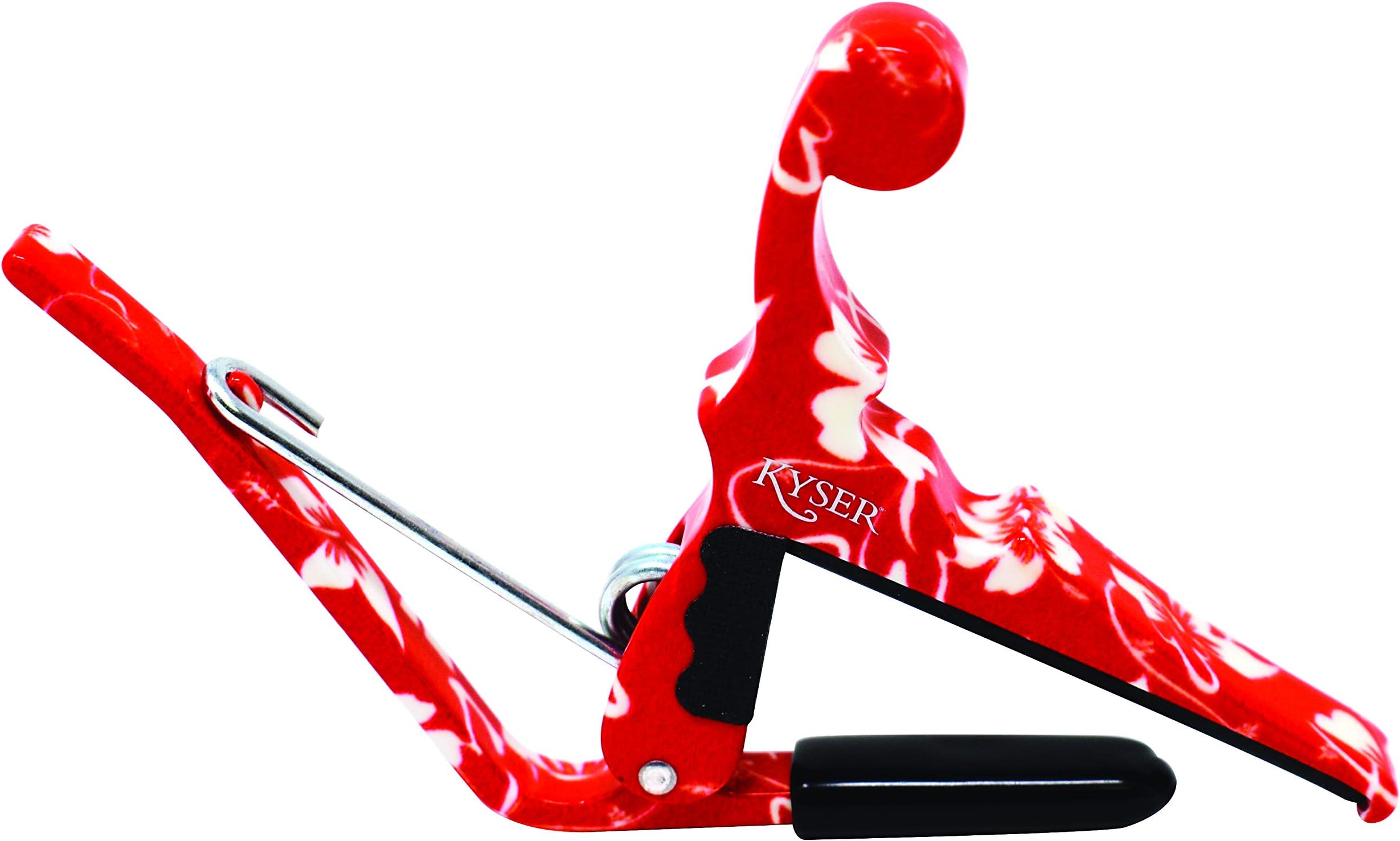 Quick-Change Capo for ukuleles, Red Hibiscus, KURHA