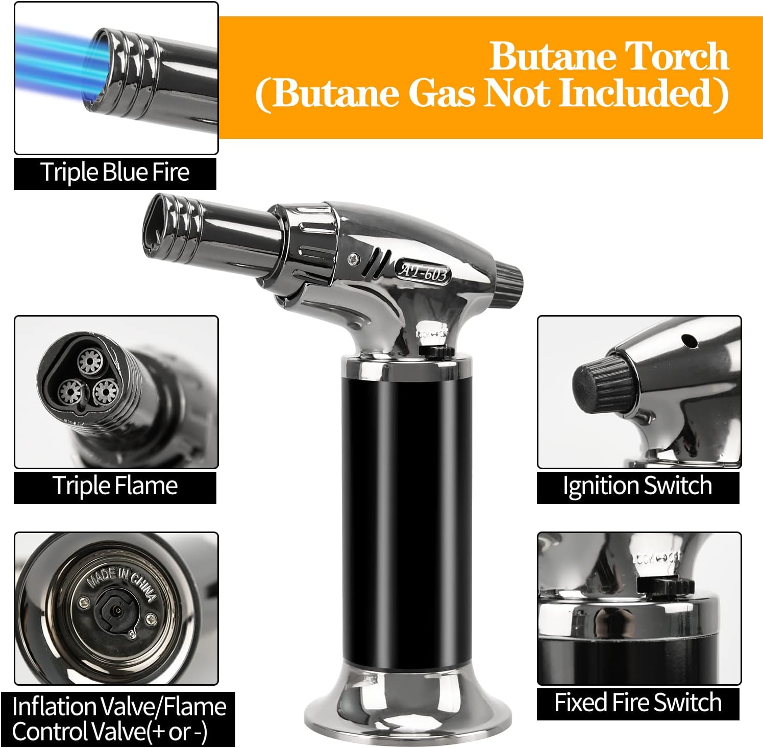 Pellet Smoker Tube, 2 Pack Smoker Tube with Butane Torch and 2 Hooks 2 Brushes, Smoker Tube for Cold/Hot Smoking (2 Pack 12'' Smoker, Butane Gas Not Included)