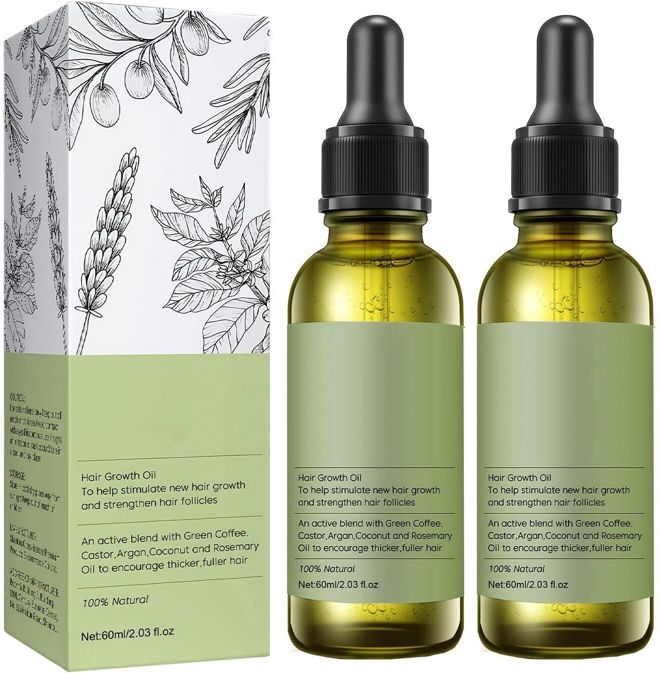 Tyafzzn Natural hair oil, vegan hair oil for hair growth, accelerate with organic rosemary oil, castor oil, almond oil and argan oil, as a hair mask and hair cure
