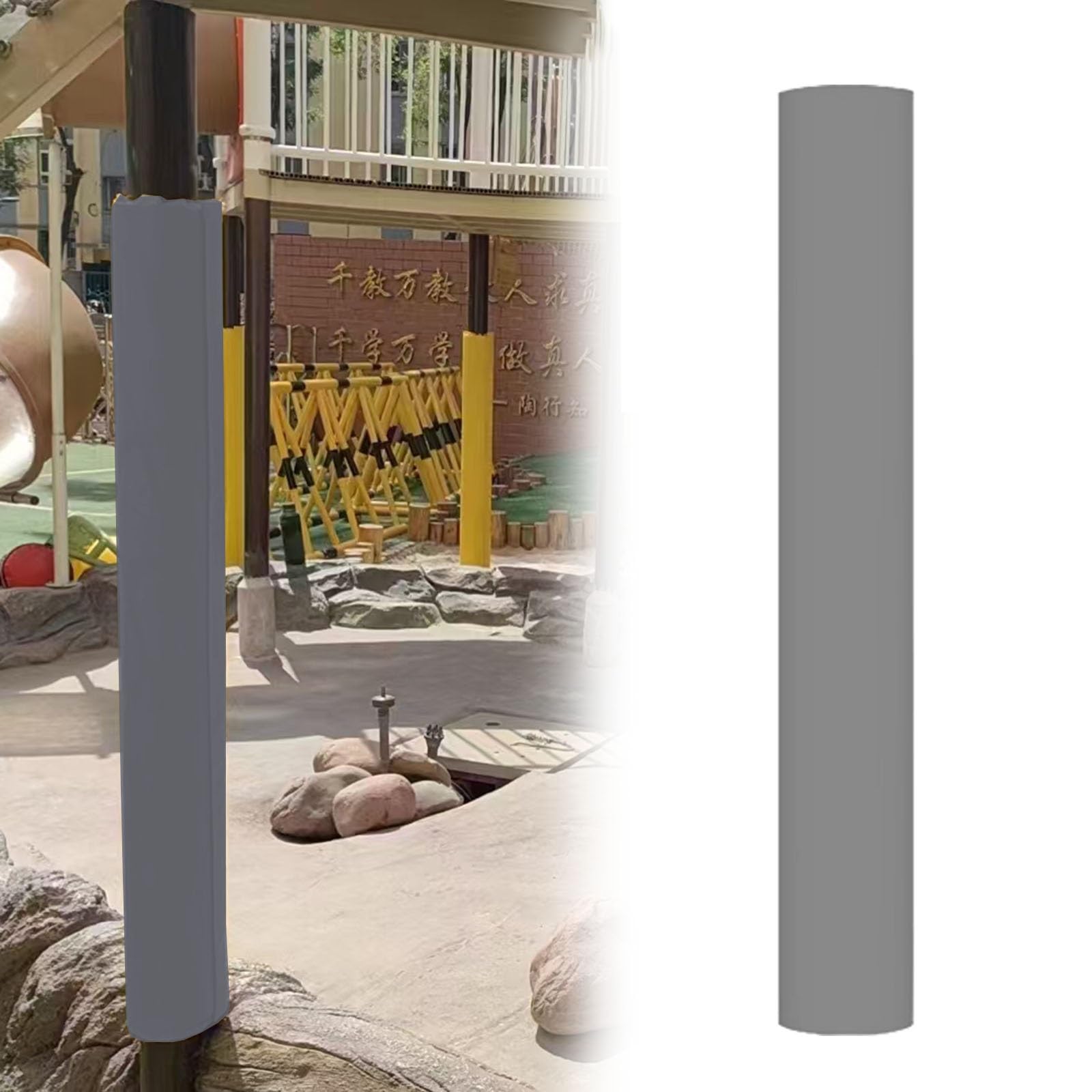 1,8 m Sicherheitspolsterung für runde Sportpfosten drinnen und draußen, Schutzfolie für Plätze, Schaumstoffpolsterung, stoßdämpfend, ideal für Fitnessstudio und Spielplatz