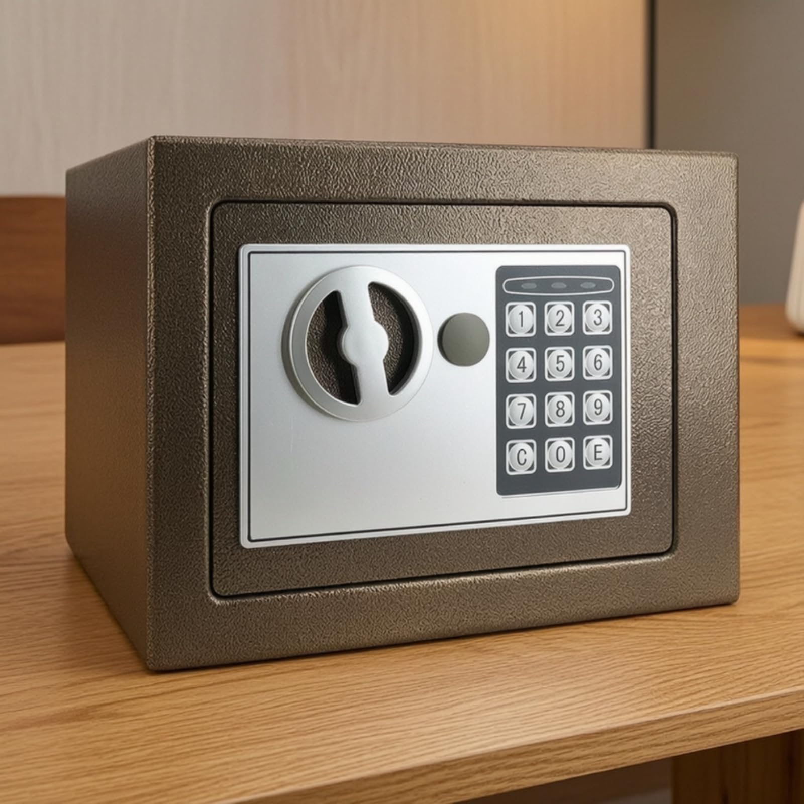 Tirelire Coffre-Fort Métallique Mini Coffre-Fort Compact Caisse pour Adolescents, Chambre, 20E Doré, Style to 3
