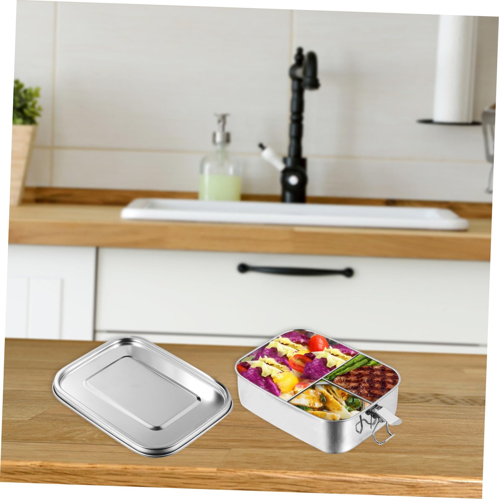 Hohopeti Boîte à Lunch Bento 1,2 L en Acier Inoxydable, Rentrée Scolaire