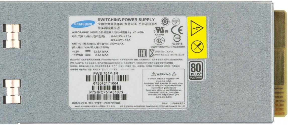 Supermicro PWS-751P-1R Power Supply - 1U 750W Redundant Platinum Single Output Power Supply w/Pmbus