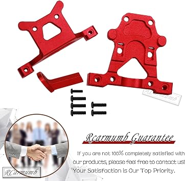 RC Front Rear Body Post Mount Upgrades Part for 1/16 E-REVO 71076-3,Mini Slash 70054-1,2PCS Alloy Front Body Post Mount & Rear Body Post Mount Hops Up,Red