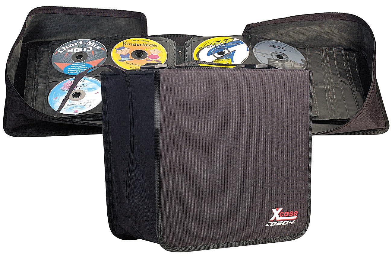 Xcase CD Aufbewahrung: 2er-Set CD/DVD/BD-Taschen für je 504 CD/DVD/BDs (DVD-Koffer, DVD-Aufbewahrungstasche, Box)