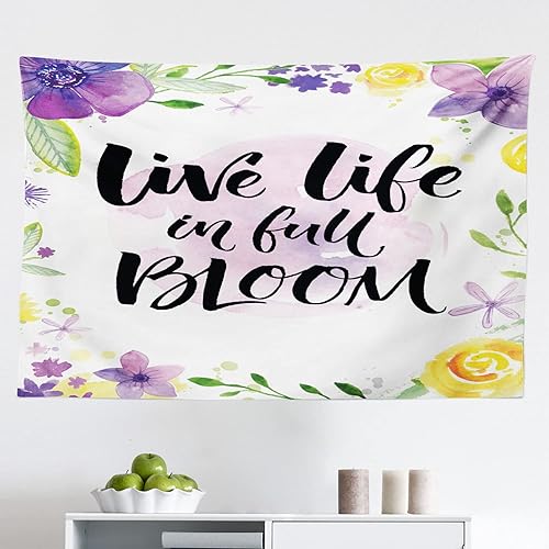 Miniatura 356 de Ambesonne Tapiz gótico, patio con hiedra encantada en la puerta antigua al bosque, colgante de pared ancho para dormitorio, sala de estar, 2-Verde