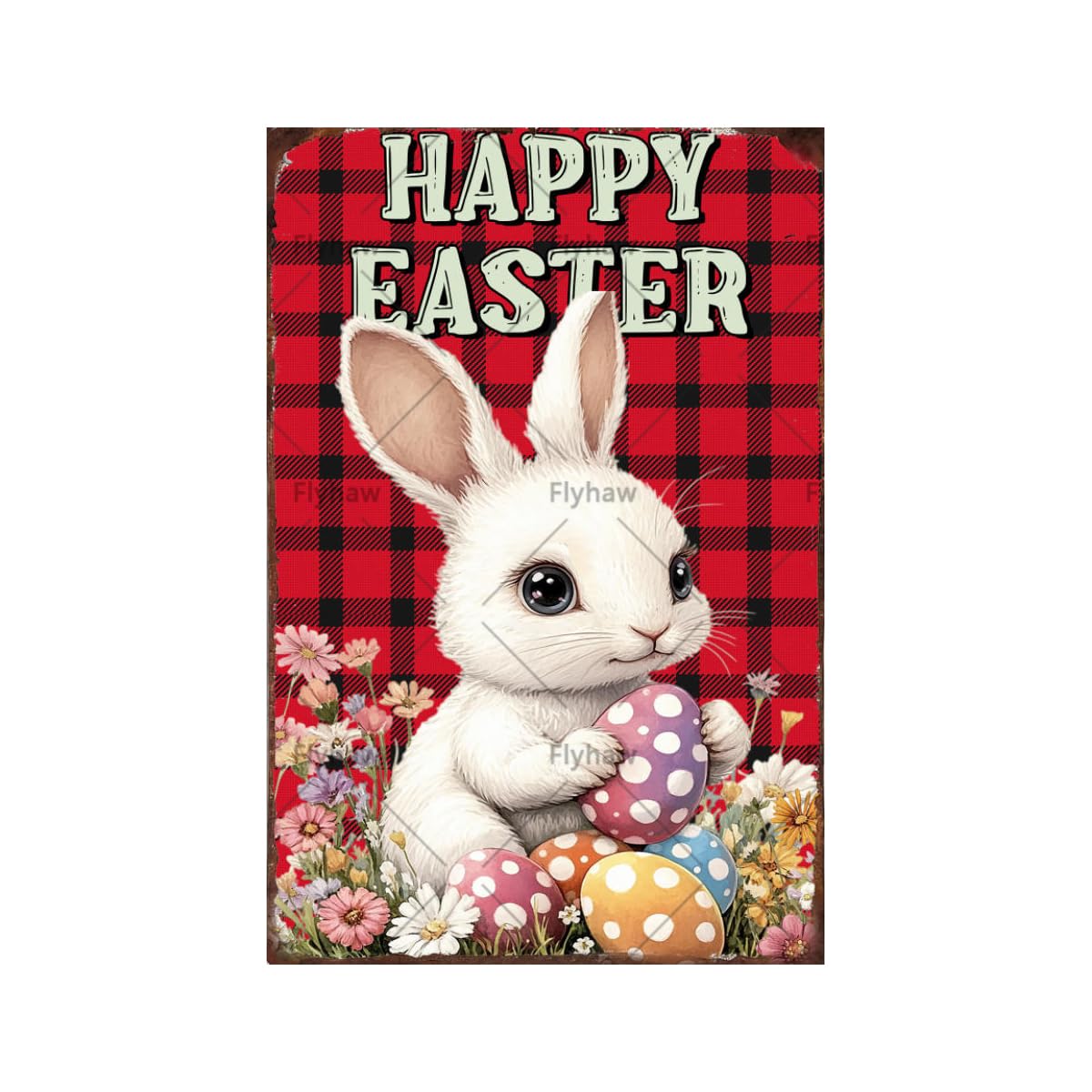 Happy Easter Sign Easter Wall Decor Metal Tin Sign Easter Sign Carrot Decor Bunny Sign For Home Kitchen Easter Gifts 8x12 Inch