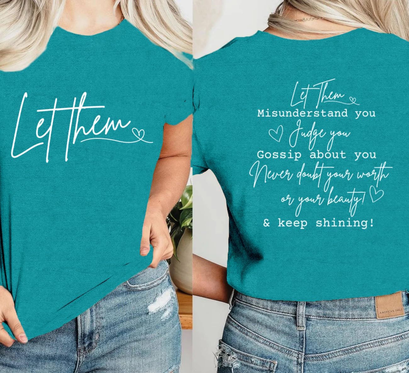 LBP Let Them Shirt for Women Mental Health T-Shirt Inspirational Tees Motivational Tops - Image 3
