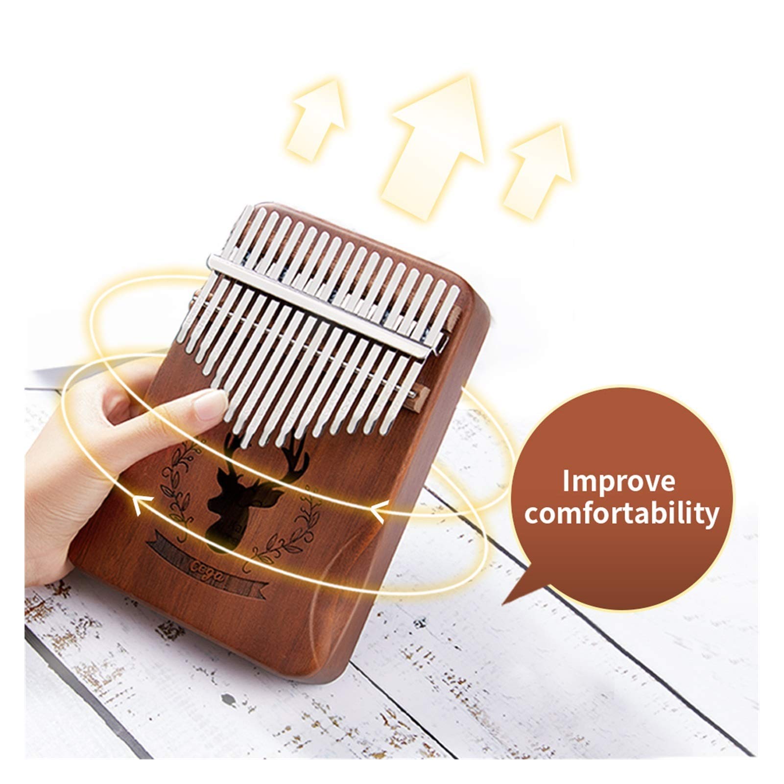 Kalimba Instrument 17 Clés Calimba Enfant Kalimba Bois Pouce Piano Instrument de Musique Adulte Enfant avec Etui de Protection