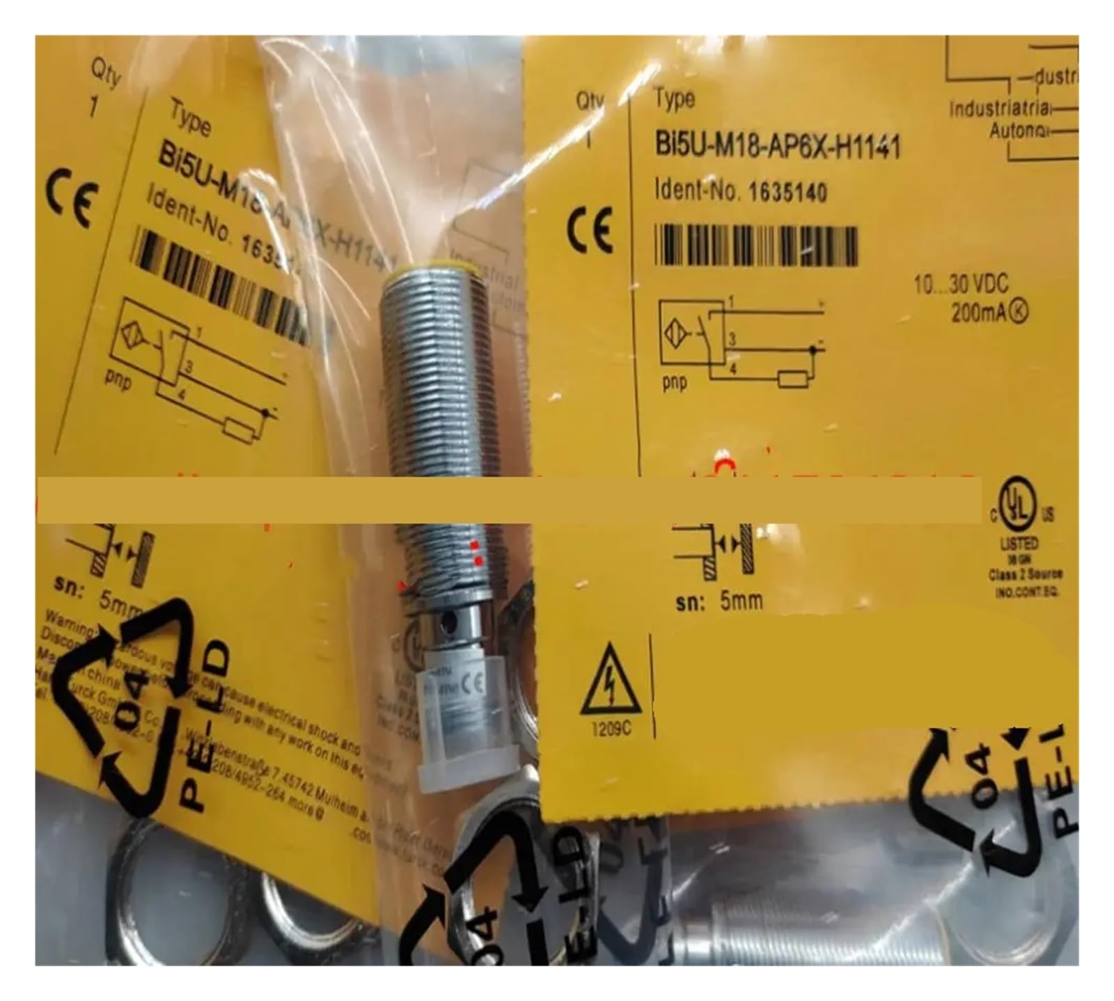 Capteur BI5U-M18-AP6X-H1141 de proximité en boîtier laiton fileté M18 3pcs