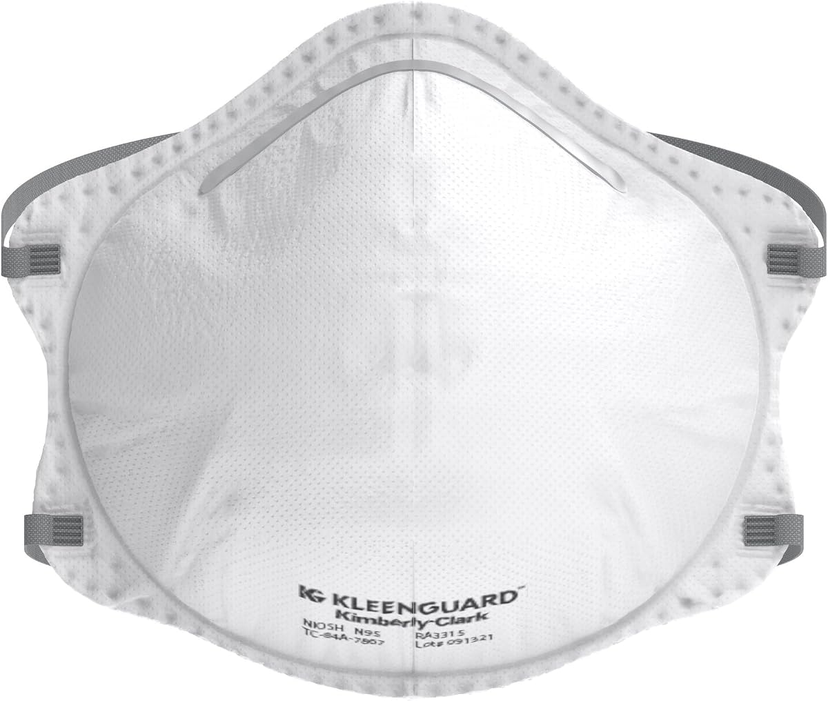 KleenGuard™ 3300 Series N95 Particulate Respirator (54625), RA3315 Molded Cup Style, NIOSH-Approved, Regular Fit, White (20 Respirators/Box)
