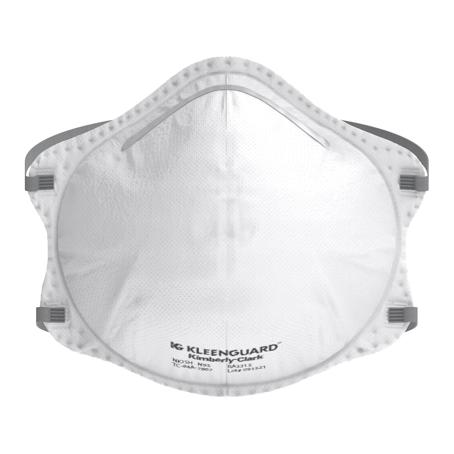 KleenGuard 3300 Series N95 Respirator RA3315, Molded Cup NIOSH-Approved, Comfort Fit, 20 Pack White - Airborne Particle Protection