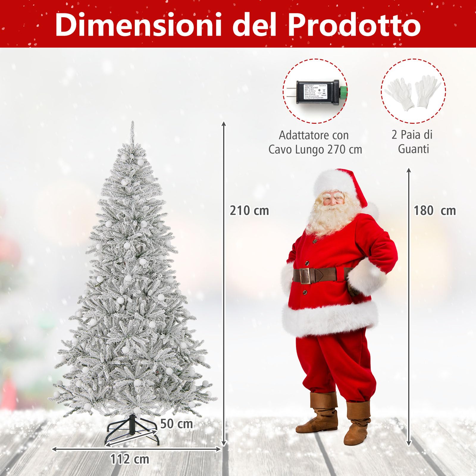 RELAX4LIFE Árbol de Navidad Nevado con 250/350 Luces LED Blancas Cálidas, 3 Modos de Iluminación, 637/905 Ramas, Control Remoto, Árbol de Navidad Plegable para Hogar, Oficina, Fiesta (210 cm)