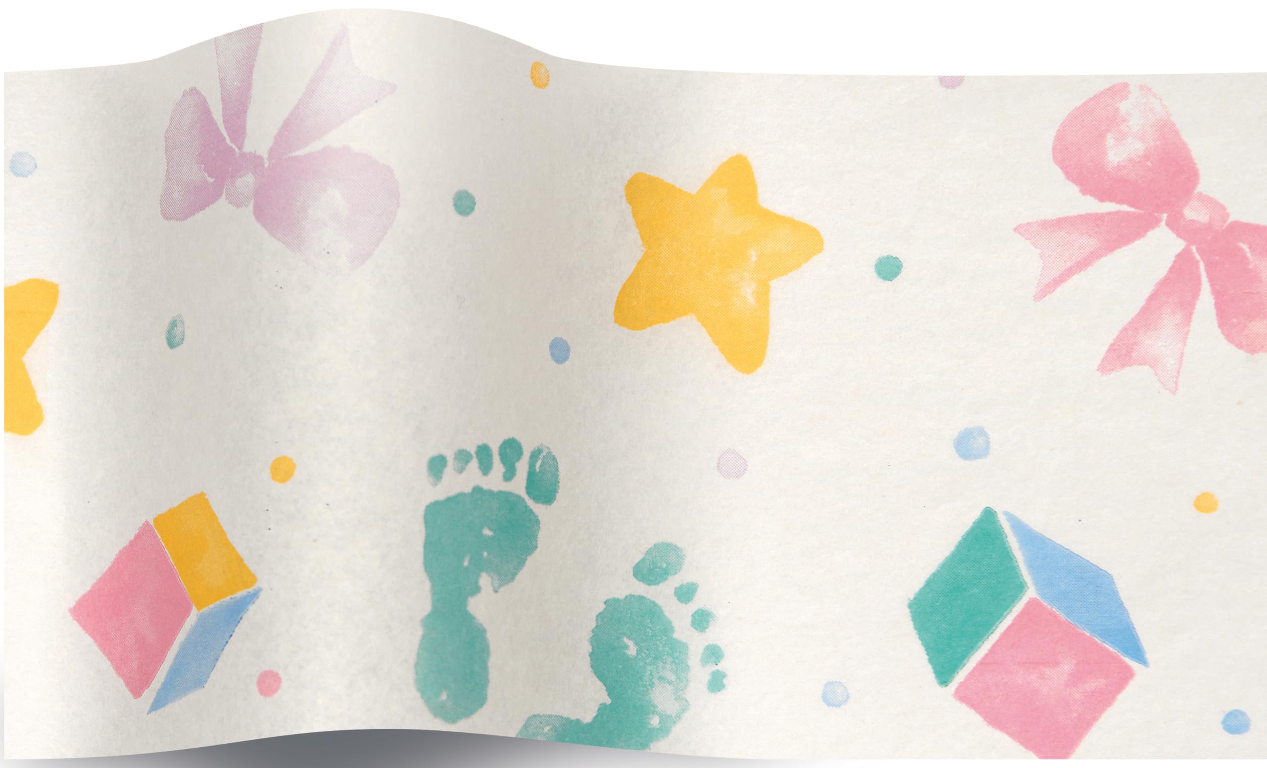 MustBeBonkers Luxury Printed Tissue Wrapping Paper Tissue 16gms - Acid Free - 34 x 45 cm (Baby Hand & Foot Print, 25) — image 1