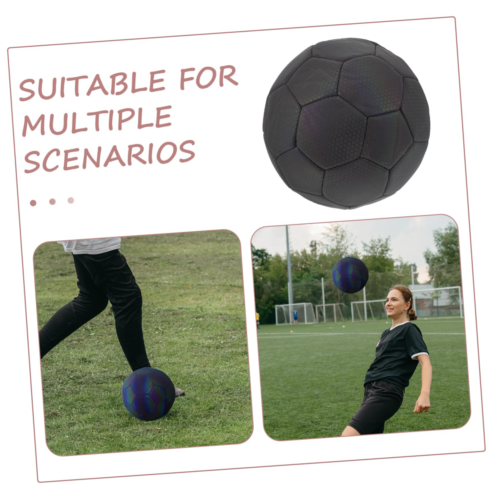 Toddmomy Pallone Calcio Olografico Riflettente per Allenamento Calcio Illuminato per Giochi Notturni Resistente e Affidabile per Ragazzi e Adulti