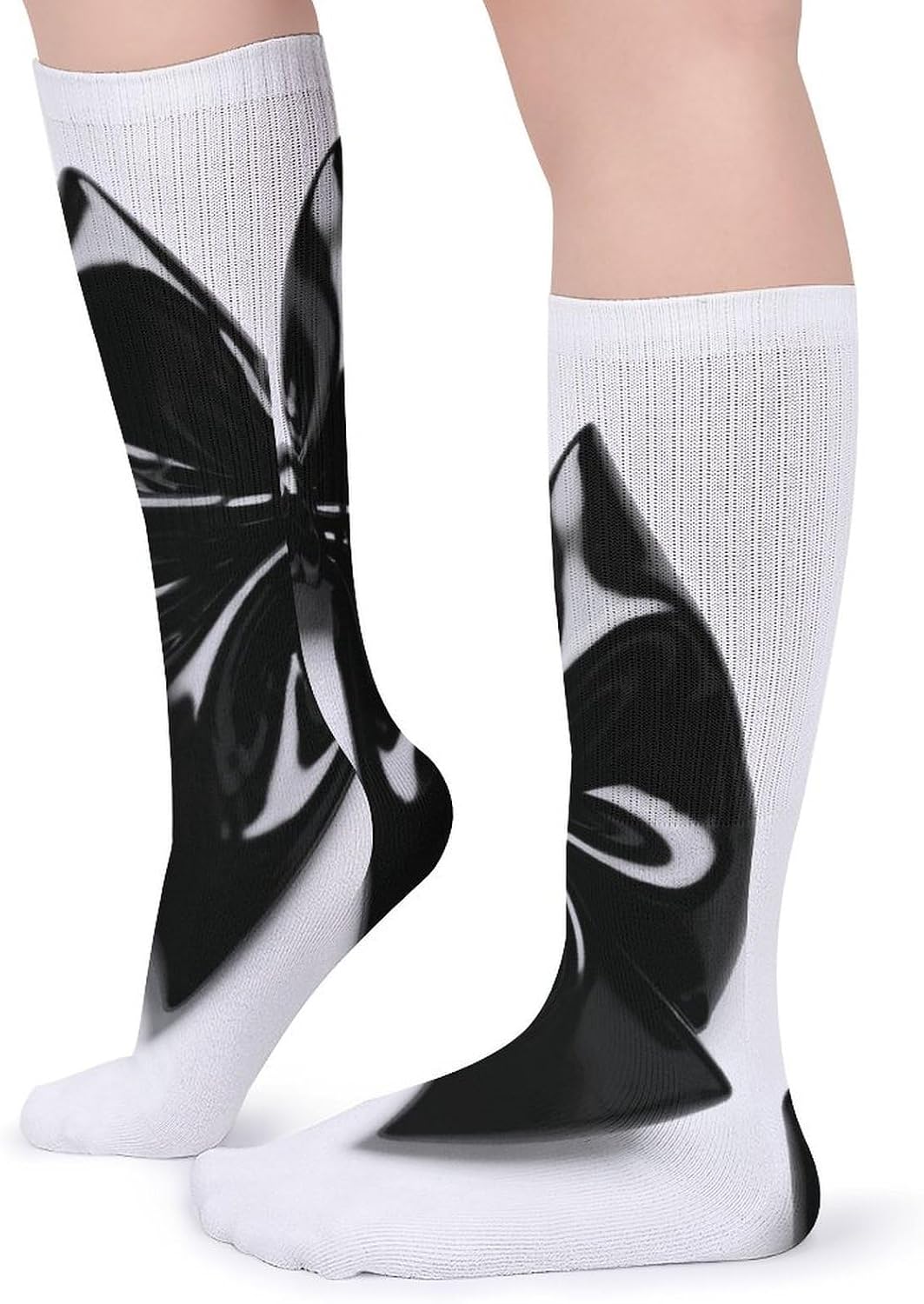Black Bow Crew Socks Casual Breathable Calf Socks | Cushion Running Athletic Socks Long Performance Breathable Sports Socks for Women Men