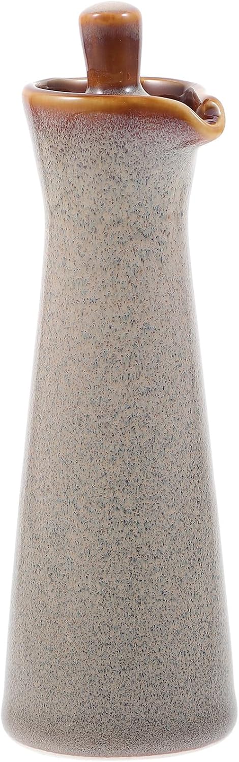 Ceramic Seasoning Bottle and Oil Pot 300ml Japanese Kiln-glazed Vintage Style Kitchen Condiment Container for Home Cooking and Dining