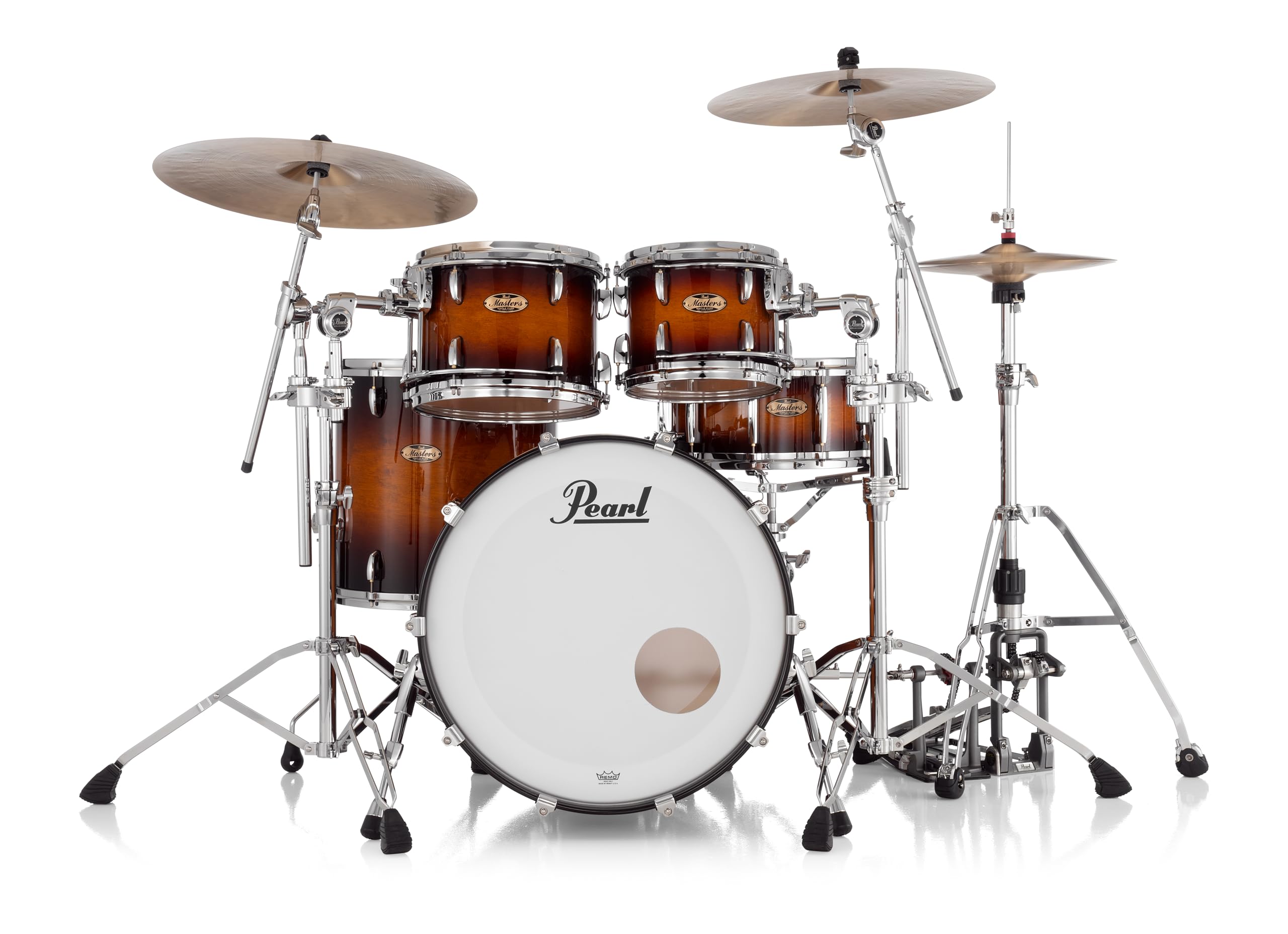 Amazon.com: Pearl Masters Maple Pure 4-PC Shell Pack Vintage Tobacco Burst  Premium Lacquer with R2 Air 7/8