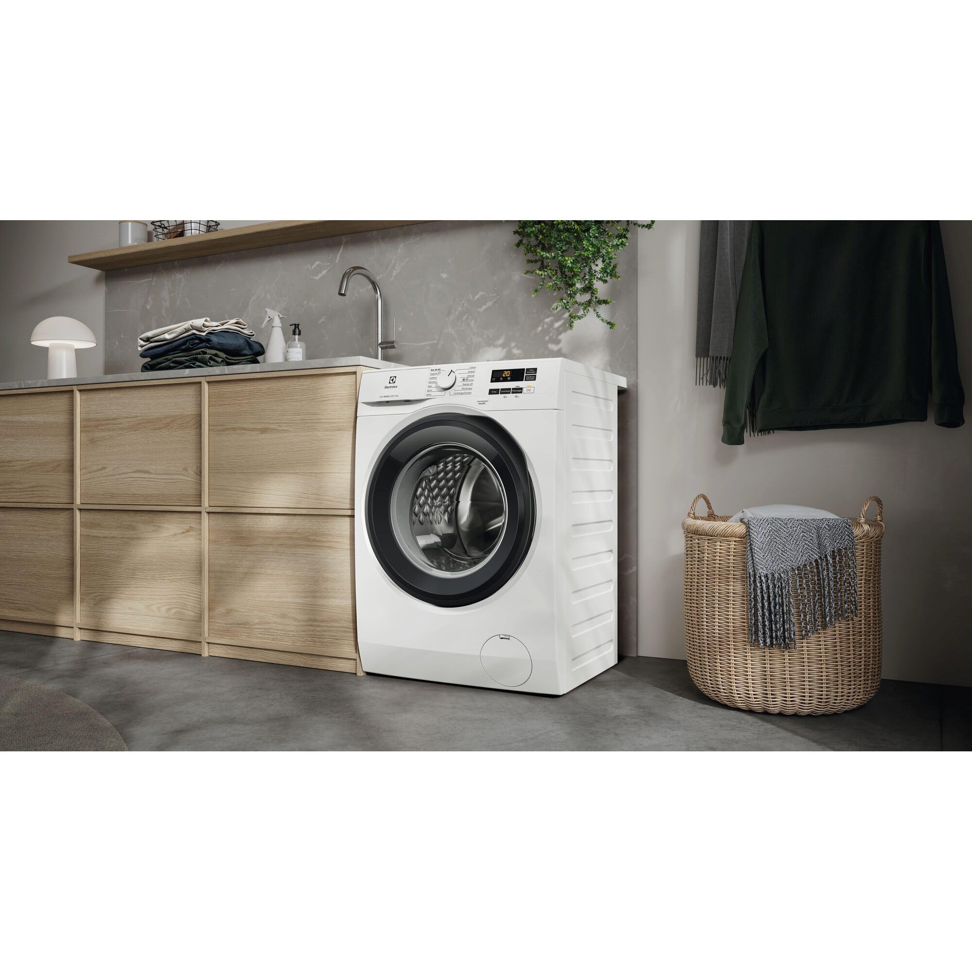 Electrolux Lavadora de Carga Frontal 10 kg EFI6114O2B, 1400 rpm, Libre Instalación, Tecnología SensiCare, Motor Inverter, Programa Higiene a Vapor, Cajón Largo, MixLoad 69 min, Display LCD, Blanco