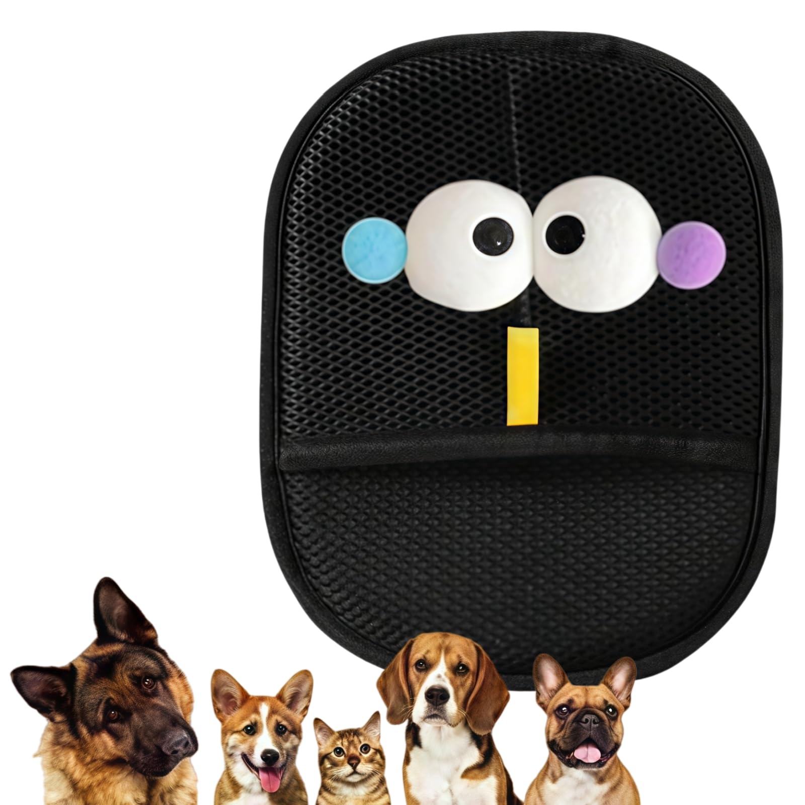Double-Sided Pet Static Hair Removal Gloves,Pet Hair Grooming Gloves,Grooming Mitt for Dogs,Static Removal Gloves Pet Hair,Big Eyed Design,Multipurpose Pet Care Accessory for Cats and Dogs(PURPLE)