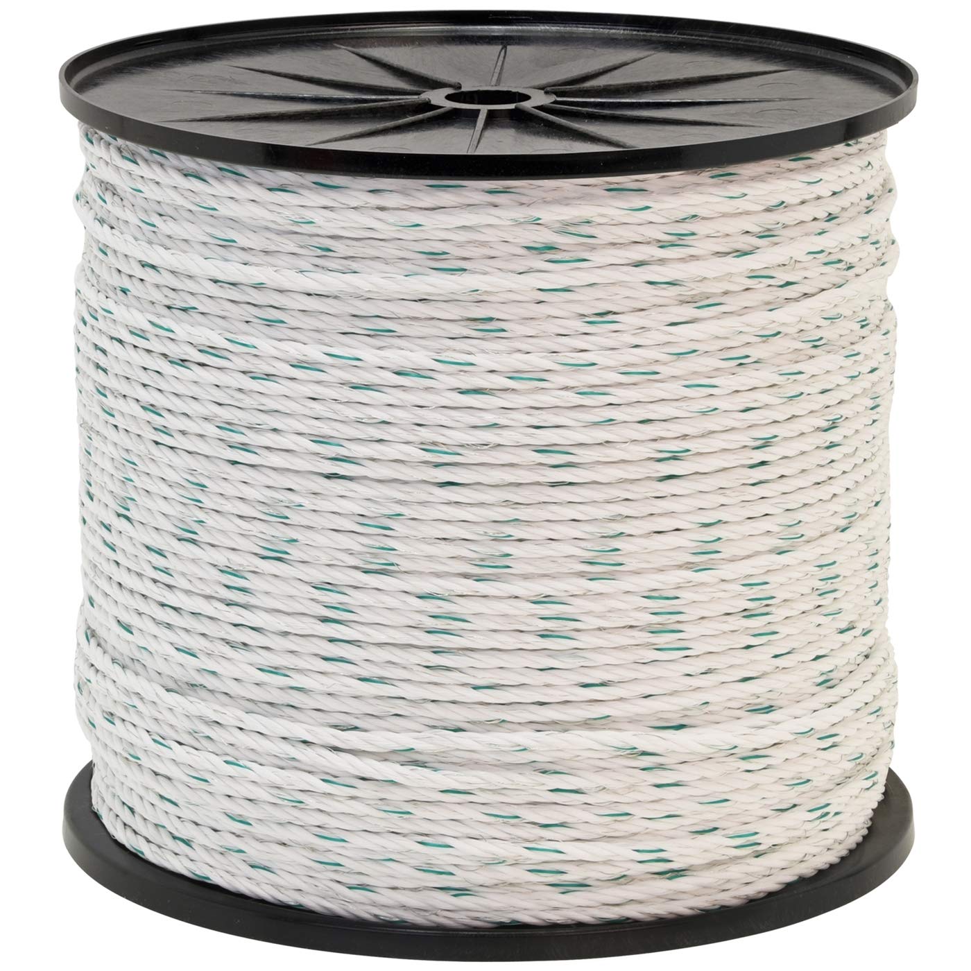 VOSS.farming Cordelette pour clôture de pâturage Profiline 500 m, 6 mm, 3x0.30 cuivre, 3x0.3 NIRO, Matériel conducteur Clôture électrique Cheval Poney Bétail, Blanc Vert
