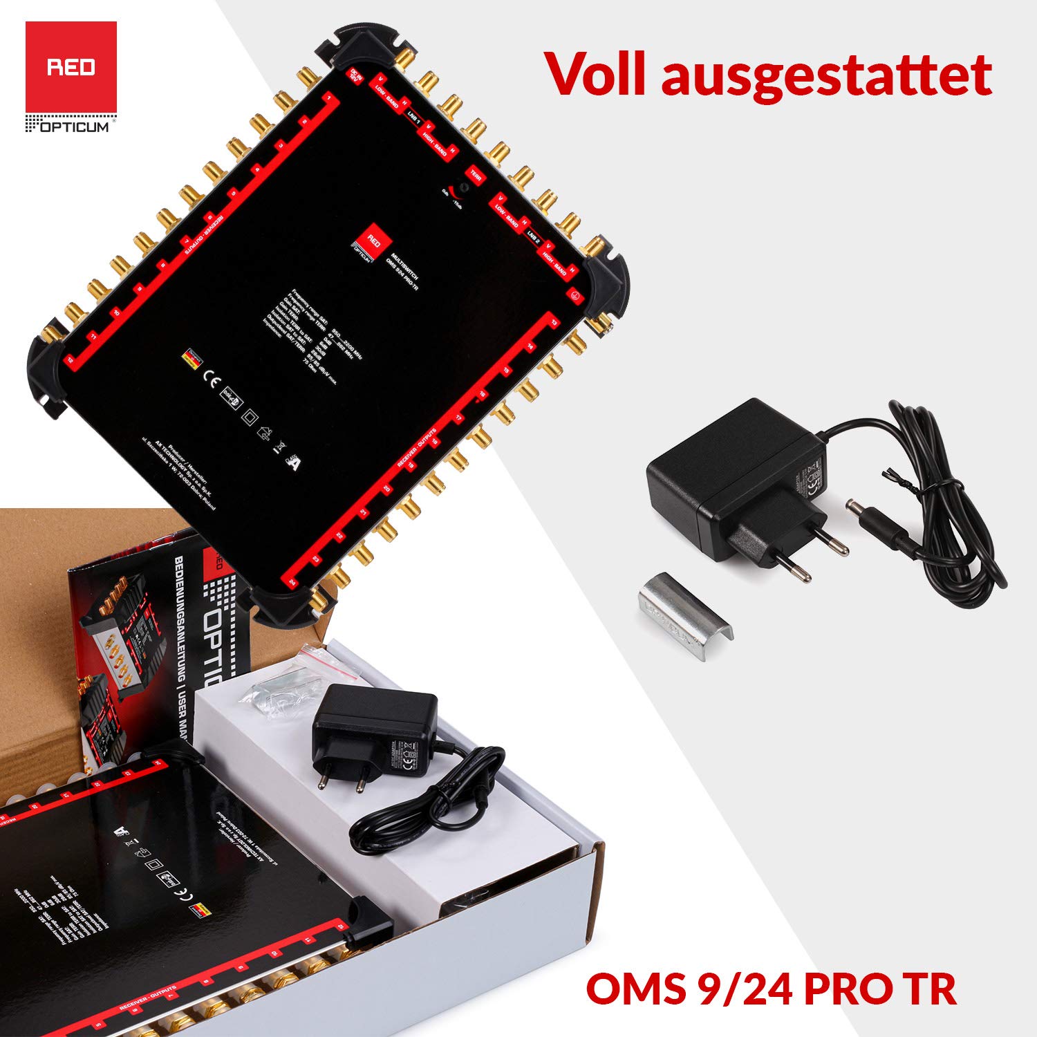 Multiswitch OMS 9/6 PRO TR Per Due Satelliti - Fino A 6 Utenti, Compatibile 4K/UHD, Con Ingresso Terrestre