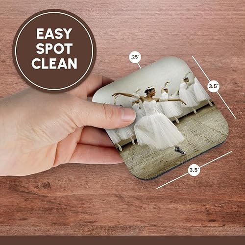 Miniatura 7 de 3dRose CST_10015_2 Happy Ballet bailarín con un vestido romántico sin embargo usando Converse Snickers, The Joy of Being Different Soft posavasos,