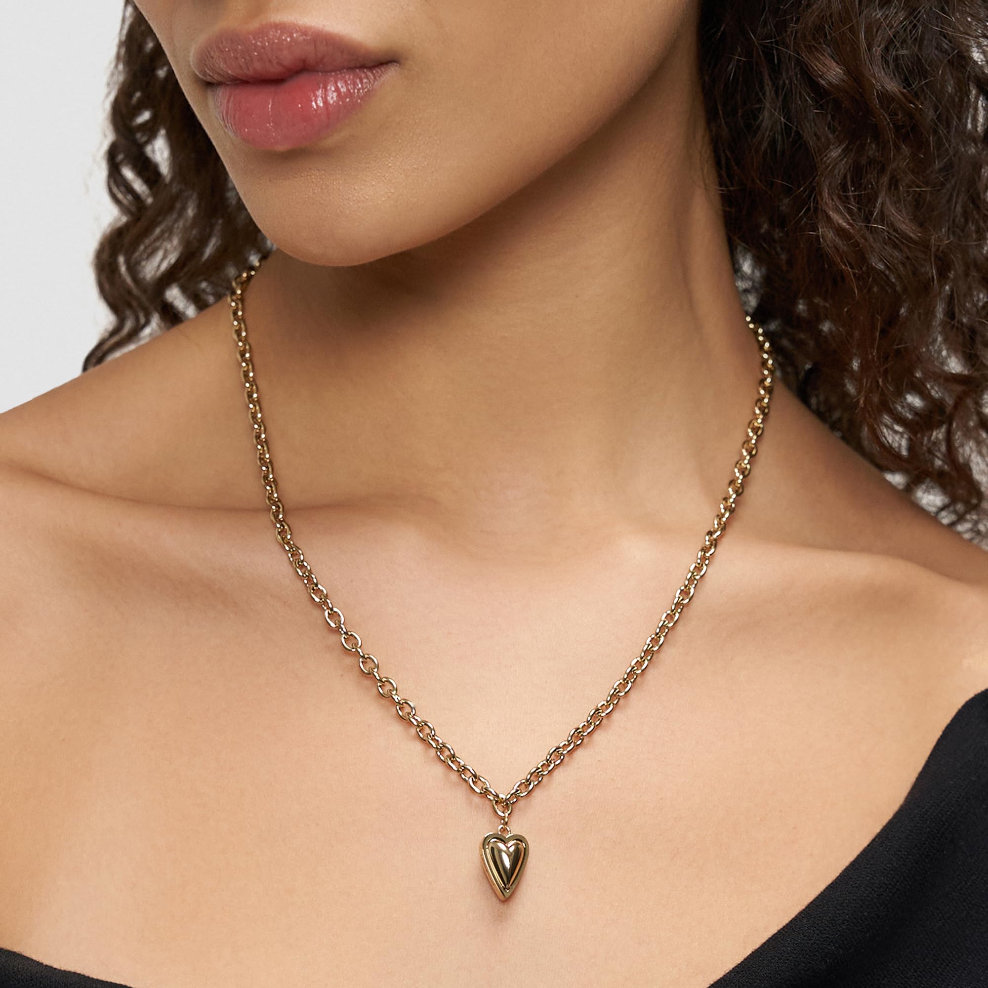 LIEBESKIND BERLIN Damen Schmuck mit Herz - Funkelnde Kette, Armband und Ohrringe mit Glasherz aus Edelstahl in Silber, Gold & Roségold - zeitlos, modern und alltagstauglich - Geschenkidee