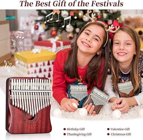 Vista 12 de Kalimba - Piano de pulgar de 17 teclas (rojo marrón)