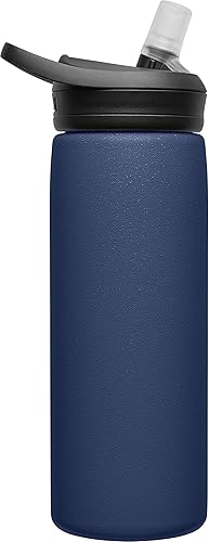 Miniatura 3 de CamelBak eddy+ - Botella de agua con pajilla, 25 onzas, acero inoxidable aislado, azul marino