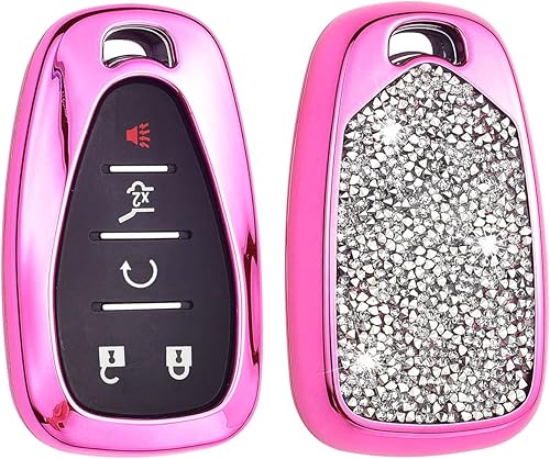 Royalfox 3, 4, 5, 6 botones, diamantes de imitación de diamantes brillantes 3D, para Chevy Chevrolet Malibu Camaro Cruze Traverse 2016, 2017, 2018,