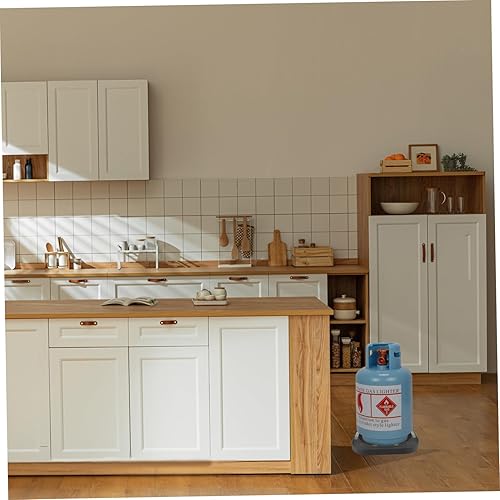 Miniatura 5 de HEMOTON Bandeja para tanque de gas, bandeja para tanque de propano, base de cilindro de propano, cilindro de gas, estante fijo, plataforma de tanque