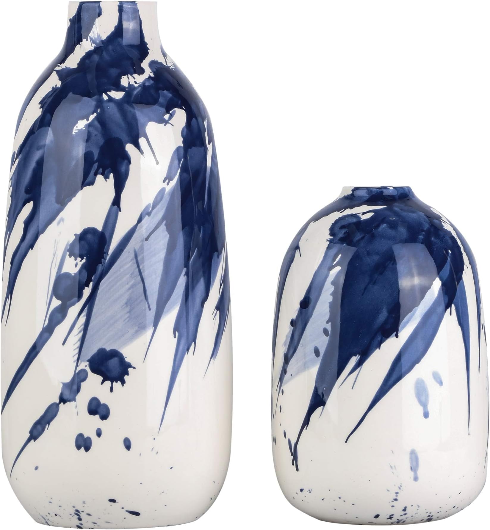 TERESA'S COLLECTIONSHAMIIS Clothes Steamer Blue and White Ceramic Decorative Vases with Aquarelle