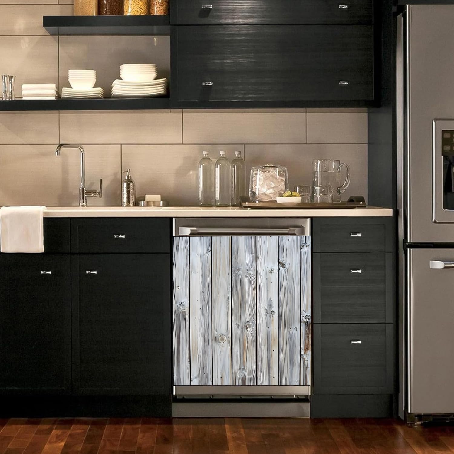 Dishwasher & Refrigerator Magnetic Sticker Cover Panel Decal - 23"x26" Waterproof Decorative Magnet for Kitchen Appliances, Reusable Fridge Door Cover, Home Decor Stickers