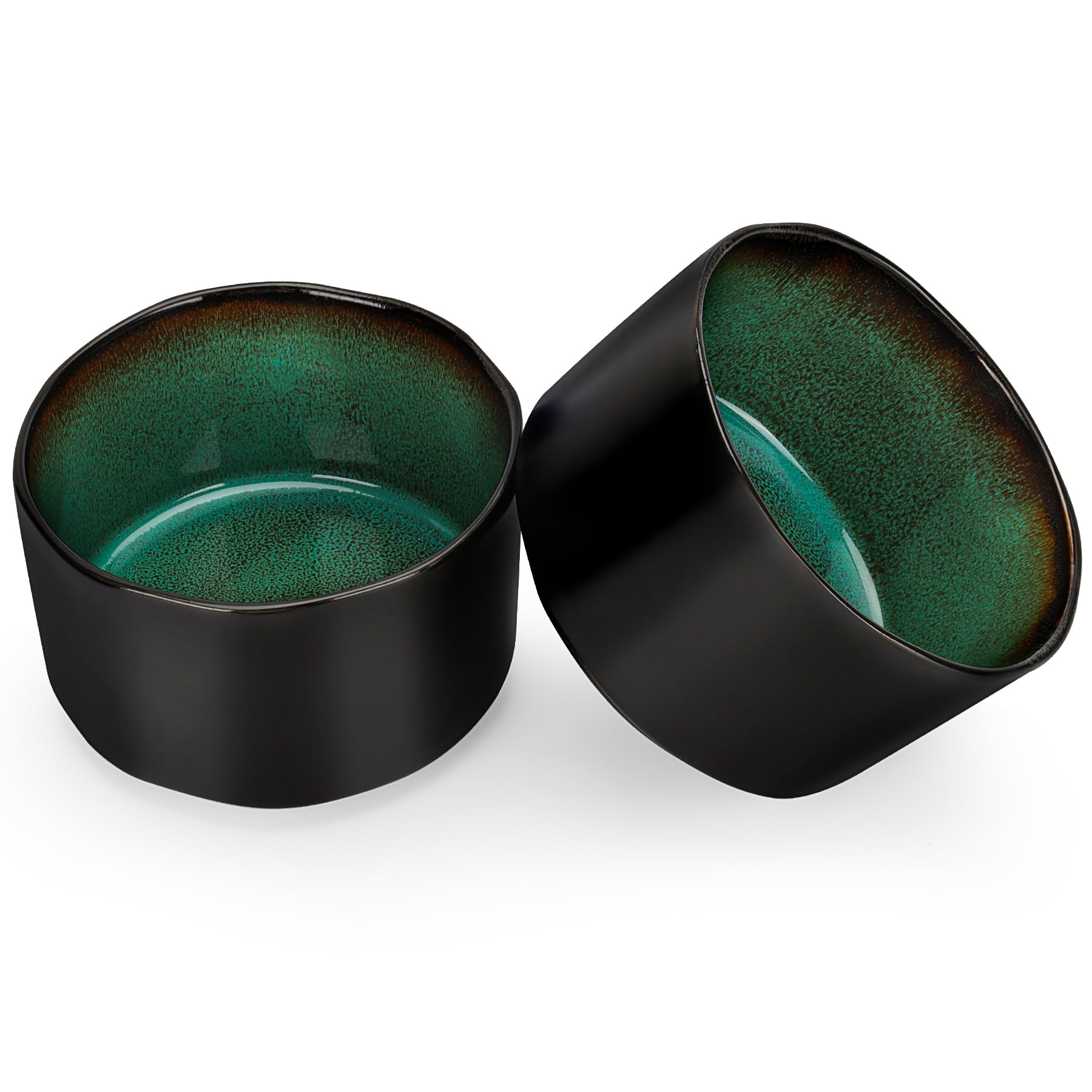 Porcelain Bowls, 520ml Green Cereal Bowls, Rice Bowls, Salad Bowls, Dishwasher, Microwave & Oven Safe,11.5x6.5cm(2 Pack)