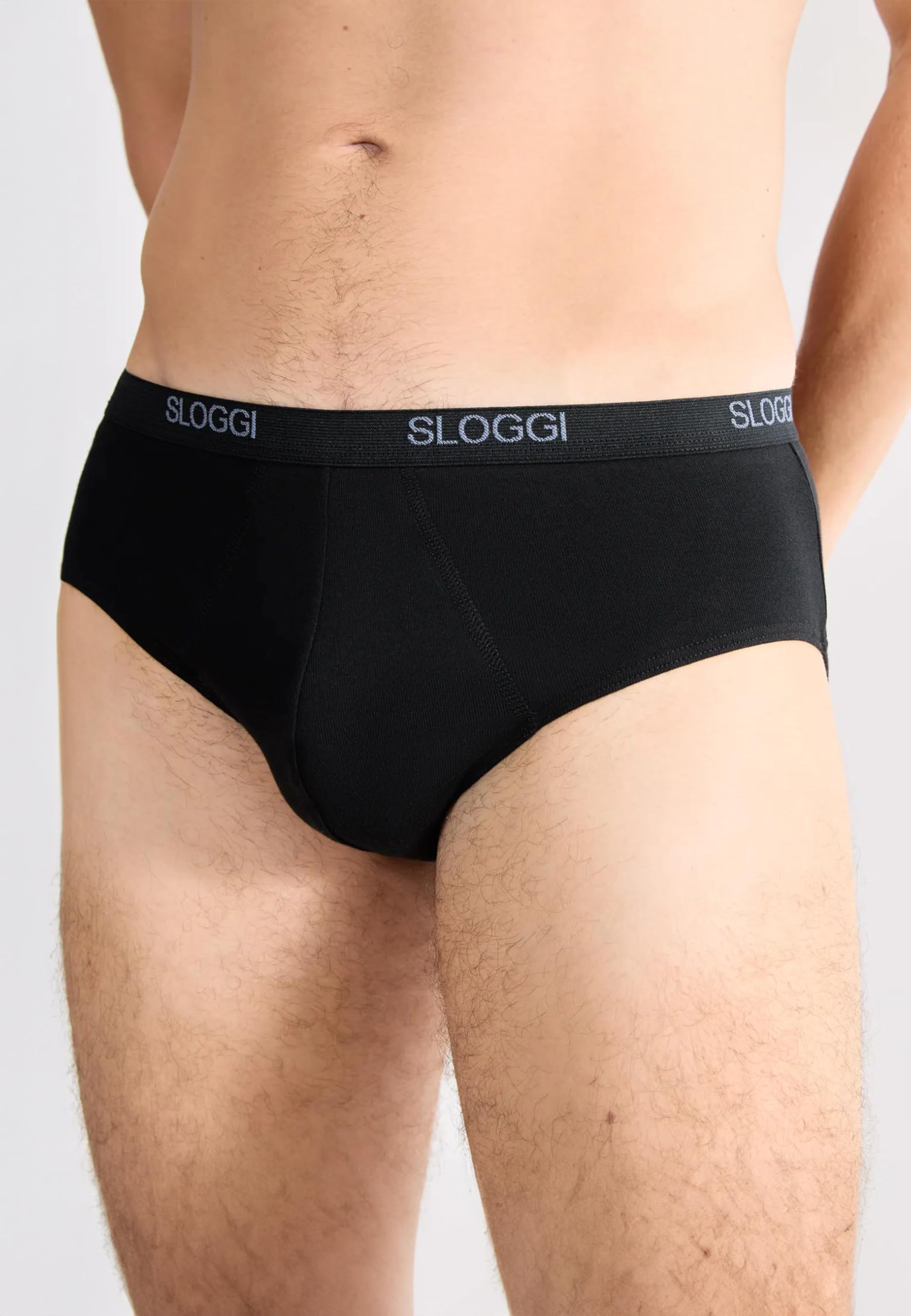 Sloggi Men Basic Midi 6P, Slip, Uomo, Nero (Black), 6